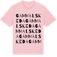 Pink Cotton t-shirt med Gammalskeda ordlek t-shirt