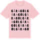Pink Cotton t-shirt med Gåragöl ordlek t-shirt