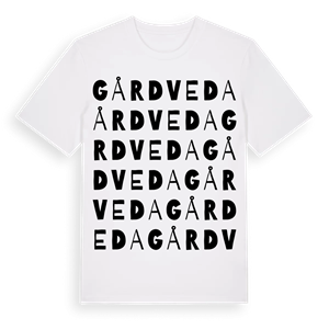 Gårdveda ordlek t-shirt – ekologisk bomull t-shirt från Pinshirt