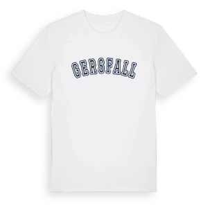 Gersfall college t-shirt – ekologisk bomull t-shirt från Pinshirt