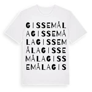 Gissemåla ordlek t-shirt – ekologisk bomull t-shirt från Pinshirt