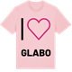 Pink Cotton t-shirt med Jag älskar Glabo t-shirt stort tryck