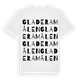 White t-shirt med Gladeramålen ordlek t-shirt