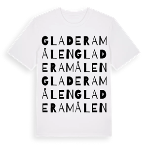 Gladeramålen ordlek t-shirt – ekologisk bomull t-shirt från Pinshirt