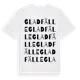 White t-shirt med Gladfälle ordlek t-shirt
