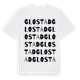 White t-shirt med Glostad ordlek t-shirt