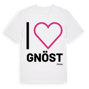Jag älskar Gnöst t-shirt stort tryck – ekologisk bomull t-shirt från Pinshirt