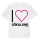 White t-shirt med Jag älskar Gökalund t-shirt stort tryck