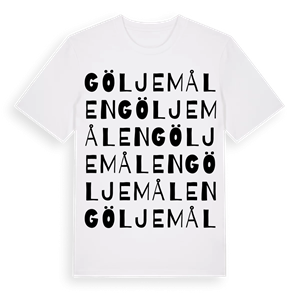 Göljemålen ordlek t-shirt – ekologisk bomull t-shirt från Pinshirt