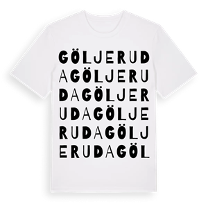 Göljeruda ordlek t-shirt – ekologisk bomull t-shirt från Pinshirt