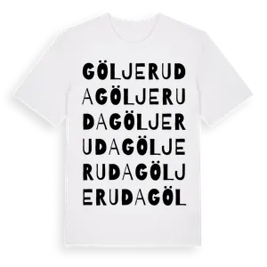 Göljeruda ordlek t-shirt – ekologisk bomull t-shirt från Pinshirt