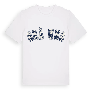 Grå hus college t-shirt – ekologisk bomull t-shirt från Pinshirt