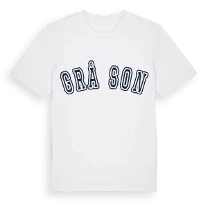 Grå son college t-shirt – ekologisk bomull t-shirt från Pinshirt