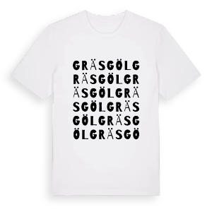 Gräsgöl ordlek t-shirt – ekologisk bomull t-shirt från Pinshirt