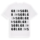 White t-shirt med Grimsgöl ordlek t-shirt