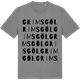 Mid Heather Gray t-shirt med Grimsgöl ordlek t-shirt