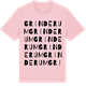 Pink Cotton t-shirt med Grinderum ordlek t-shirt
