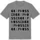 Mid Heather Gray t-shirt med Gripmossen ordlek t-shirt