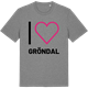 Mid Heather Gray t-shirt med Jag älskar Gröndal t-shirt stort tryck