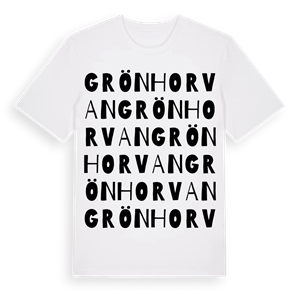 Grönhorvan ordlek t-shirt – ekologisk bomull t-shirt från Pinshirt