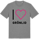 Mid Heather Gray t-shirt med Jag älskar Grönlid t-shirt stort tryck