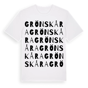 Grönskåra ordlek t-shirt – ekologisk bomull t-shirt från Pinshirt