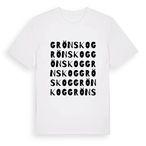 Grönskog ordlek t-shirt – ekologisk bomull t-shirt från Pinshirt