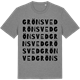 Mid Heather Gray t-shirt med Grönsved ordlek t-shirt