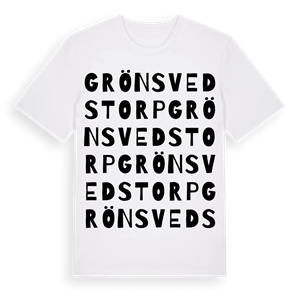 Grönsvedstorp ordlek t-shirt – ekologisk bomull t-shirt från Pinshirt