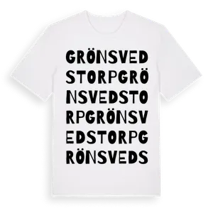 Grönsvedstorp ordlek t-shirt – ekologisk bomull t-shirt från Pinshirt