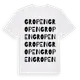 White t-shirt med Gropen ordlek t-shirt
