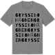 Mid Heather Gray t-shirt med Gryssebohägnen ordlek t-shirt
