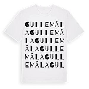 Gullemåla ordlek t-shirt – ekologisk bomull t-shirt från Pinshirt
