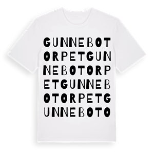 Gunnebotorpet ordlek t-shirt – ekologisk bomull t-shirt från Pinshirt