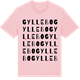 Pink Cotton t-shirt med Gyllebo ordlek t-shirt