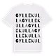 White t-shirt med Gyllekulla ordlek t-shirt