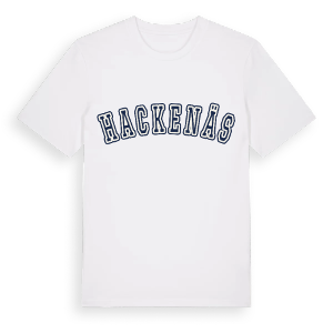Hackenäs college t-shirt – ekologisk bomull t-shirt från Pinshirt