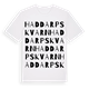 White t-shirt med Haddarps kvarn ordlek t-shirt