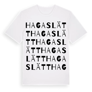 Hagaslätt ordlek t-shirt – ekologisk bomull t-shirt från Pinshirt