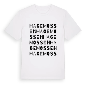 Hagemossen ordlek t-shirt – ekologisk bomull t-shirt från Pinshirt