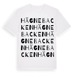 Hägnebacken ordlek t-shirt – ekologisk bomull t-shirt från Pinshirt