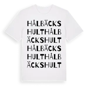 Hålbäckshult ordlek t-shirt – ekologisk bomull t-shirt från Pinshirt