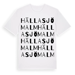 Hällasjö malm ordlek t-shirt – ekologisk bomull t-shirt från Pinshirt