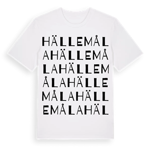 Hällemåla ordlek t-shirt – ekologisk bomull t-shirt från Pinshirt