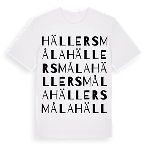 Hällersmåla ordlek t-shirt – ekologisk bomull t-shirt från Pinshirt