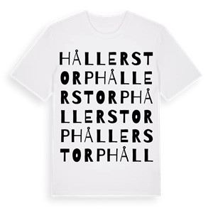 Hållerstorp ordlek t-shirt – ekologisk bomull t-shirt från Pinshirt