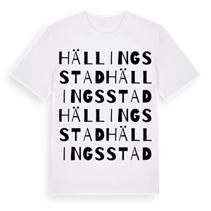 Hällingsstad ordlek t-shirt – ekologisk bomull t-shirt från Pinshirt