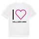 White t-shirt med Jag älskar Halllnäs udde t-shirt stort tryck