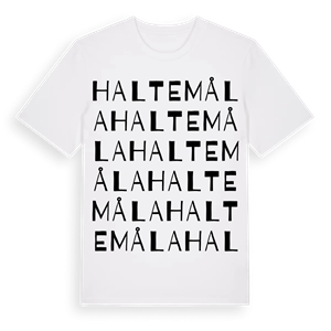 Haltemåla ordlek t-shirt – ekologisk bomull t-shirt från Pinshirt