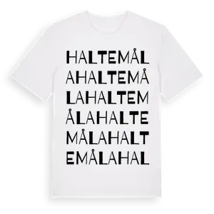 Haltemåla ordlek t-shirt – ekologisk bomull t-shirt från Pinshirt